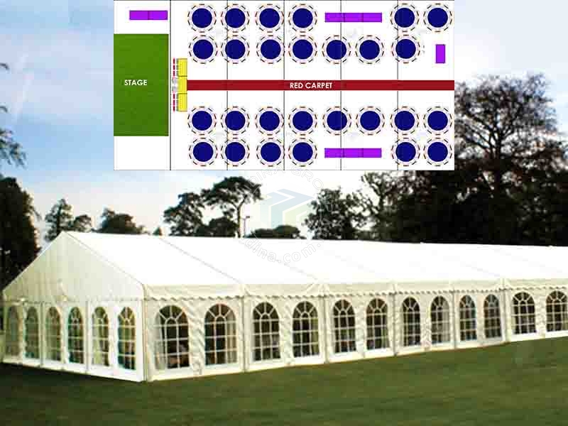 Complete Marquee Tent Set with Sidewalls + Accessories | 6 Blocks (15m ...